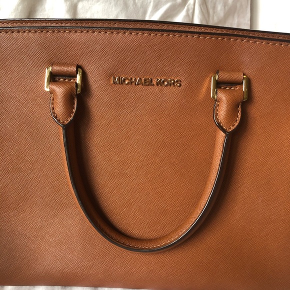 Michael Kors Selma Satchel Bag in Cognac - Picture 6 of 16